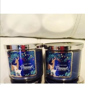 2 Bbw flannel 3 wick candle
